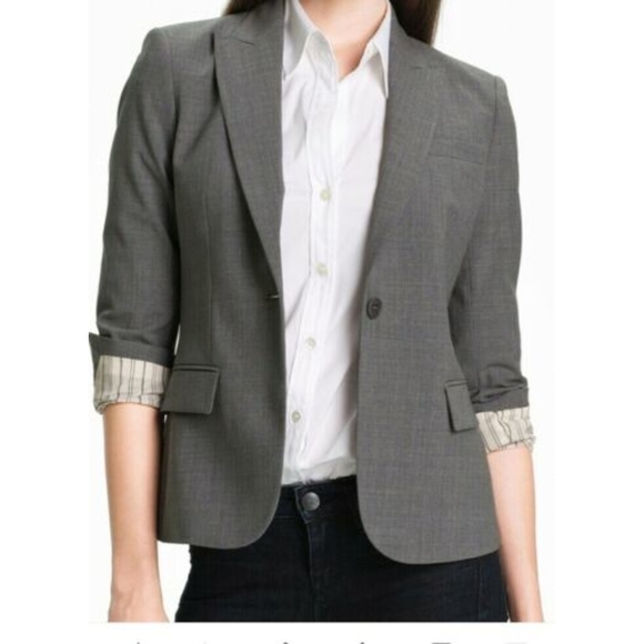 $395 Theory Gabe B Gray Sz 6 Wool Blend Blazer - Picture 3 of 5